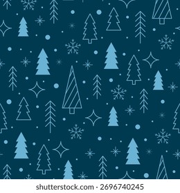 Patrón inconsútil de la Navidad con el bosque del invierno