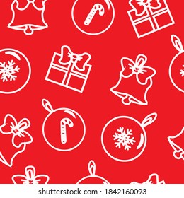 Christmas Seamless Pattern. Winter Holiday Theme. Celebration Vector.
