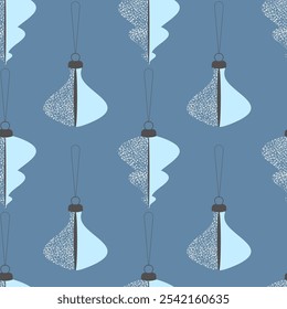 Navidades sin patrón con decoraciones de vacaciones de invierno de varias Formas en tonos grises, azules y blancos