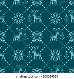 Christmas seamless pattern. Winter holiday folk ornament. Texture for paper and textile. . 
