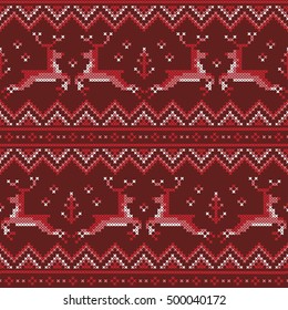 Christmas seamless pattern. Winter holiday folk ornament. Texture for paper and textile. . 
