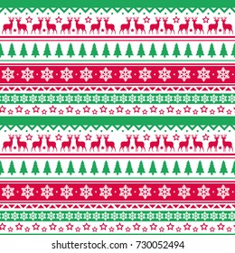 Christmas Seamless Pattern Winter Holidays Ornament Wrapping Paper Background Concept Vector Illustration