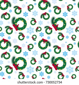 Christmas Seamless Pattern Winter Holidays Ornament Wrapping Paper Background Concept Vector Illustration