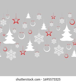 Christmas seamless pattern Winter theme Snowflake Christmas tree ball toy sweet candy New Year Christmas holiday festive background wallpaper wrapper Seamless pattern flat print texture Vector art