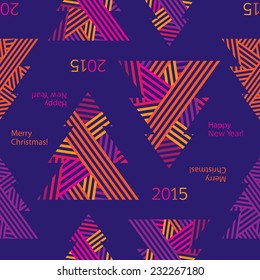 Christmas seamless pattern. Wrapping paper for Christmas gifts. Christmas trees. Merry Christmas. Happy New Year. Vector.