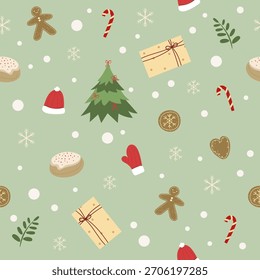 Natal padrão sem emenda para papel de embrulho, papel de parede, fundo, cartão de saudação, scrapbook, têxtil, impressão de tecido.