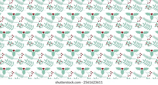 Christmas seamless pattern of xmas ornaments for backgrounds, presentations, wrapping papers, prints, artworks. Vector illustration