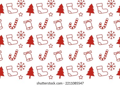 Christmas seamless pattern. Xmas winter poster collection