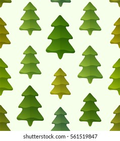 Christmas seamless pattern.Endless background with fir trees.Realistic vector illustration.Eps 10