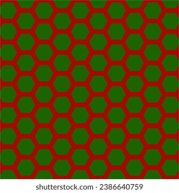 Christmas seamless pattern.Geometric polygon hexagon shape in red and green repeat pattern.Vector illustration graphic background wallpaper.