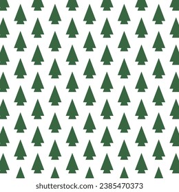 Patrón ininterrumpido de Navidad.Patrón repetido de árbol de pino verde aislado en fondo blanco.Papel de fondo de ilustración vectorial de forma geométrica.