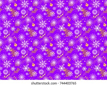 Christmas seamless patterns. Backgrounds with symbols holiday and icons family celebration elements. Winter