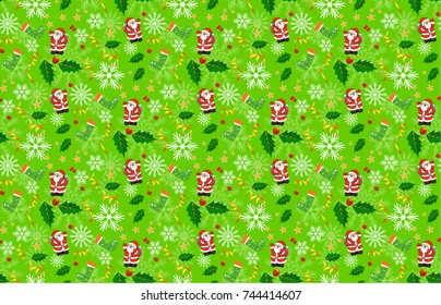 Christmas seamless patterns. Backgrounds with symbols holiday and icons family celebration elements. Winter