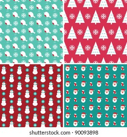 Christmas seamless patterns set
