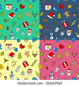 Christmas seamless patterns set. Geometric textures. Abstract backgrounds. backdrop mobile smart phone tablet desktop wallpaper banner web design element scrap booking textile
