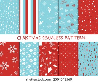 Christmas seamless patterns vector set