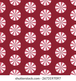 Christmas seamless pattern.Seamless geometric pattern isolated on red background.Vector graphic illustration winter, new year background in red and white.
