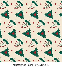 Patrón ininterrumpido de Navidad. Textura para envoltura de regalo, papel de pared, fondo de banner, papel de envoltura o patrones de tela.Ilustración vectorial