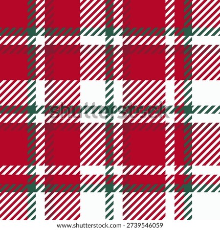 Christmas seamless plaid pattern. Red, green and white tartan texture for holiday design