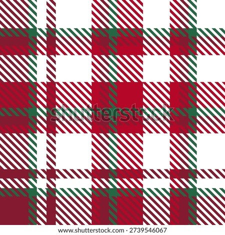 Christmas seamless plaid pattern. Red, green and white tartan texture for holiday design