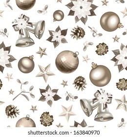 Christmas seamless silver background. Vector illustration.