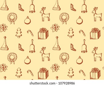 Christmas seamless sketch pattern
