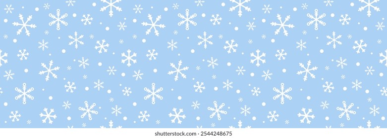 Navidades de fondo de copo de nieve sin fisuras, patrón de repetición sin fisuras diseño de Fondo de pantalla azul y blanco
