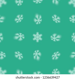 Christmas seamless snowflake pattern with blurred falling snow for Christmas cards, covers, wallpapers and tiled snowflake backgrounds
