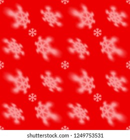Christmas seamless snowflake pattern with blurred falling snow for Christmas cards, covers, wallpapers and tiled snowflake backgrounds