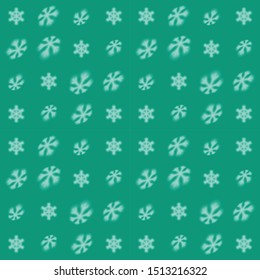 Christmas seamless snowflake pattern with blurred falling snow for Christmas cards, covers, wallpapers and tiled snowflake backgrounds