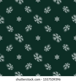 Christmas seamless snowflake pattern with blurred falling snow for Christmas cards, covers, wallpapers and tiled snowflake backgrounds
