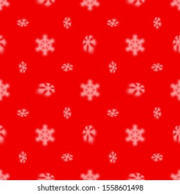 Christmas seamless snowflake pattern with blurred falling snow for Christmas cards, covers, wallpapers and tiled snowflake backgrounds