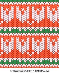 christmas; seamless; snowflake; scandinavian; red; ornament; pattern; textile; texture; winter; background; white; vector; year; green 
