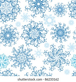 Christmas Seamless  snowflakes background. Vector illustration