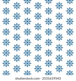 Patrón de copos de nieve sin Navidades sobre fondo blanco. Vector textura sin costuras. Patrón de copo de nieve sin costuras azul. Utilizado para el abrigo, la materia textil, el papel. Felices Navidades y Feliz Año Nuevo. Concepto de invierno.