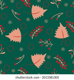 Christmas seamless template for greeting cards, wrapping paper, textiles, wallpaper.Hand-drawn vector illustration.