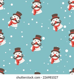 Christmas seamless texture made from snowman.