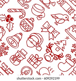A Christmas seamless tiling pattern background like those on festive gift wrapping paper