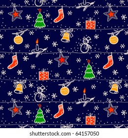 Christmas seamless vector background