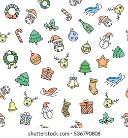 Christmas seamless vector background. Christmas pattern. Vector seamless illustration