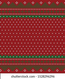 Christmas seamless vector knitted pattern in snowflakes