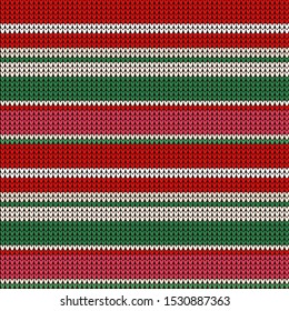 Christmas seamless vector knitted pattern 