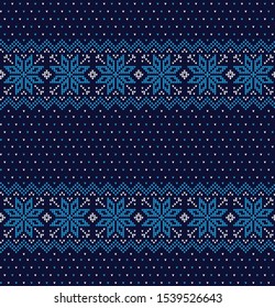 Christmas seamless vector knitted pattern 