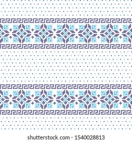 Christmas seamless vector knitted pattern 