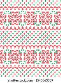Christmas seamless vector knitted pattern 