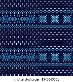 Christmas seamless vector knitted pattern 