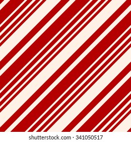 Christmas Seamless Vector Pattern. Contain candy cane stripes in red and cream colors. Great for wrapping paper and wallpapers.