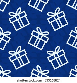 Christmas Seamless Vector Pattern. Great for wrapping paper and wallpapers. Contain gift illustration.
