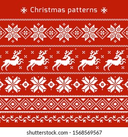 Christmas seamless vector pattern for print, web, and prints. Endless texture for wallpaper, web page background, wrapping paper and etc. Retro style.