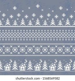Christmas seamless vector pattern for print, web, and prints. Endless texture for wallpaper, web page background, wrapping paper and etc. Retro style.